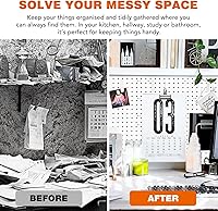 Vista 5 de 6 piezas de tablero de clavijas, tablero de clavijas, organizador de pared con tablero de clavijas, kits de exhibición de montaje con tablero