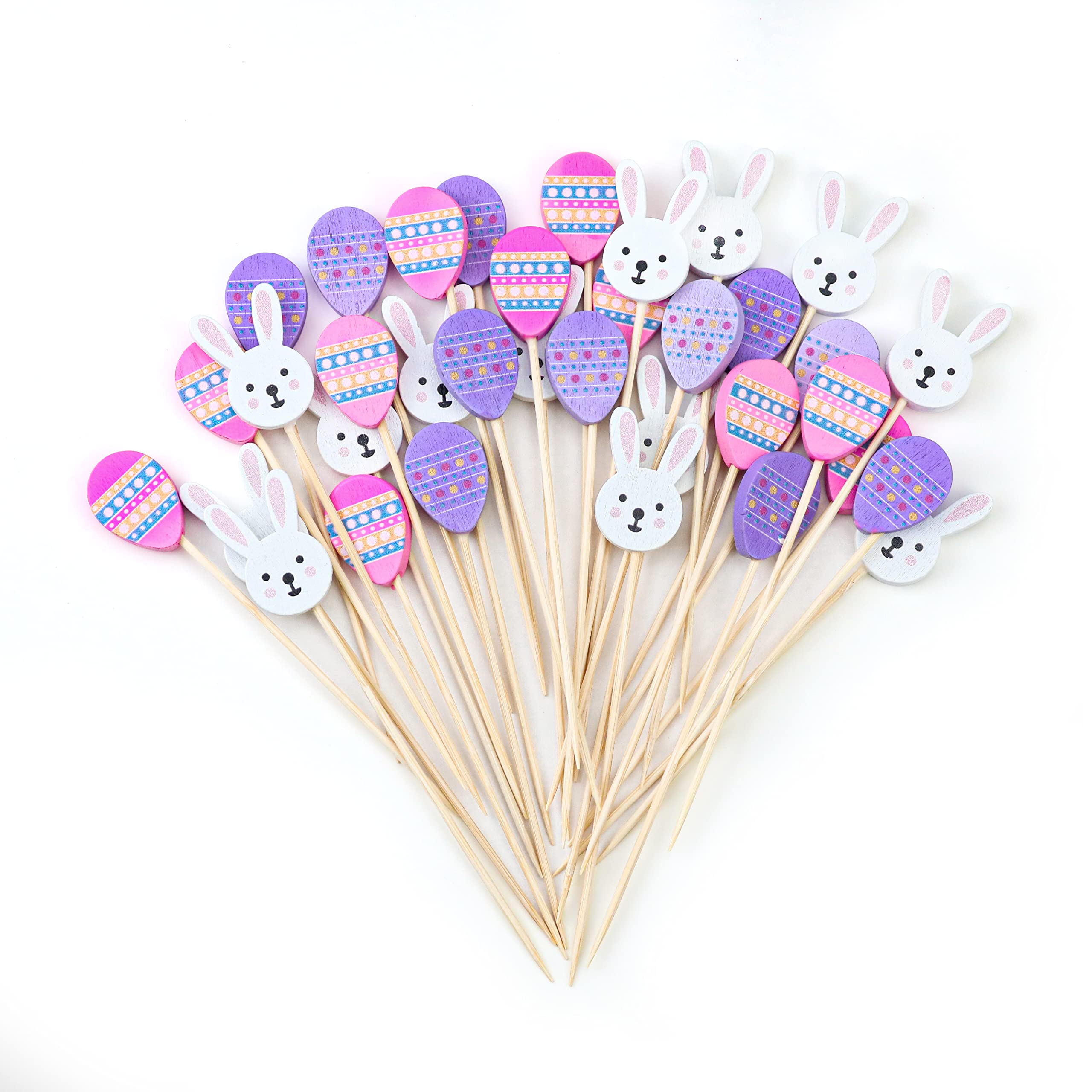 100 Pics à Cocktail Lapin De Pâques - Cure-dents Décoratifs Pour Fêtes Et Snacks