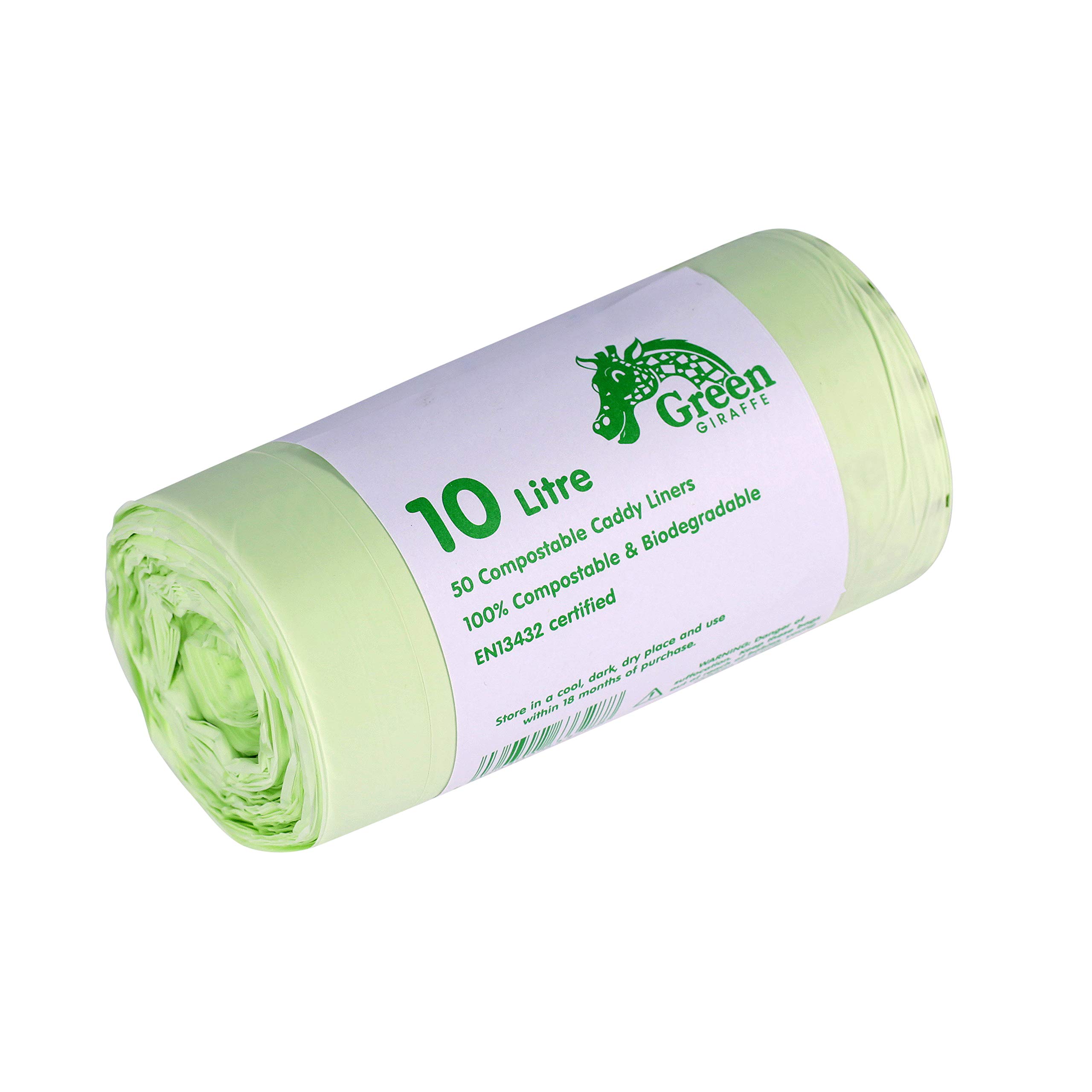All-Green Green Giraffe 50 X 10L Compostable Caddy Liners - Food Waste Bin Liners - 1 Roll