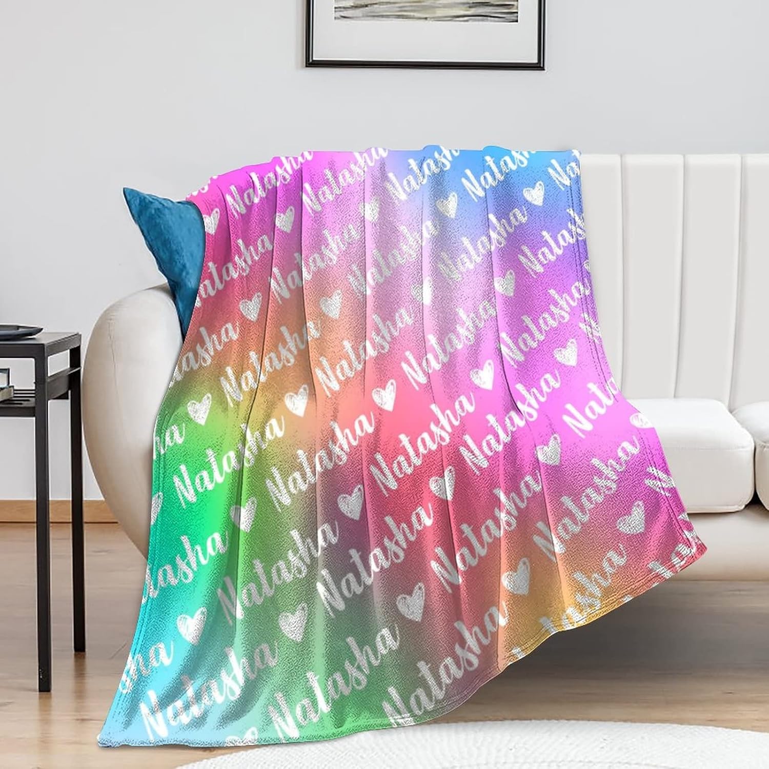 Personalized Baby Blankets for Boys Girls with Name, Custom Kids Blanket for Women Men, Monogrammed Baby Throw Blanket Gift for Birthday Christmas, Customized Baby Gifts for Newborn Toddler 40"x50