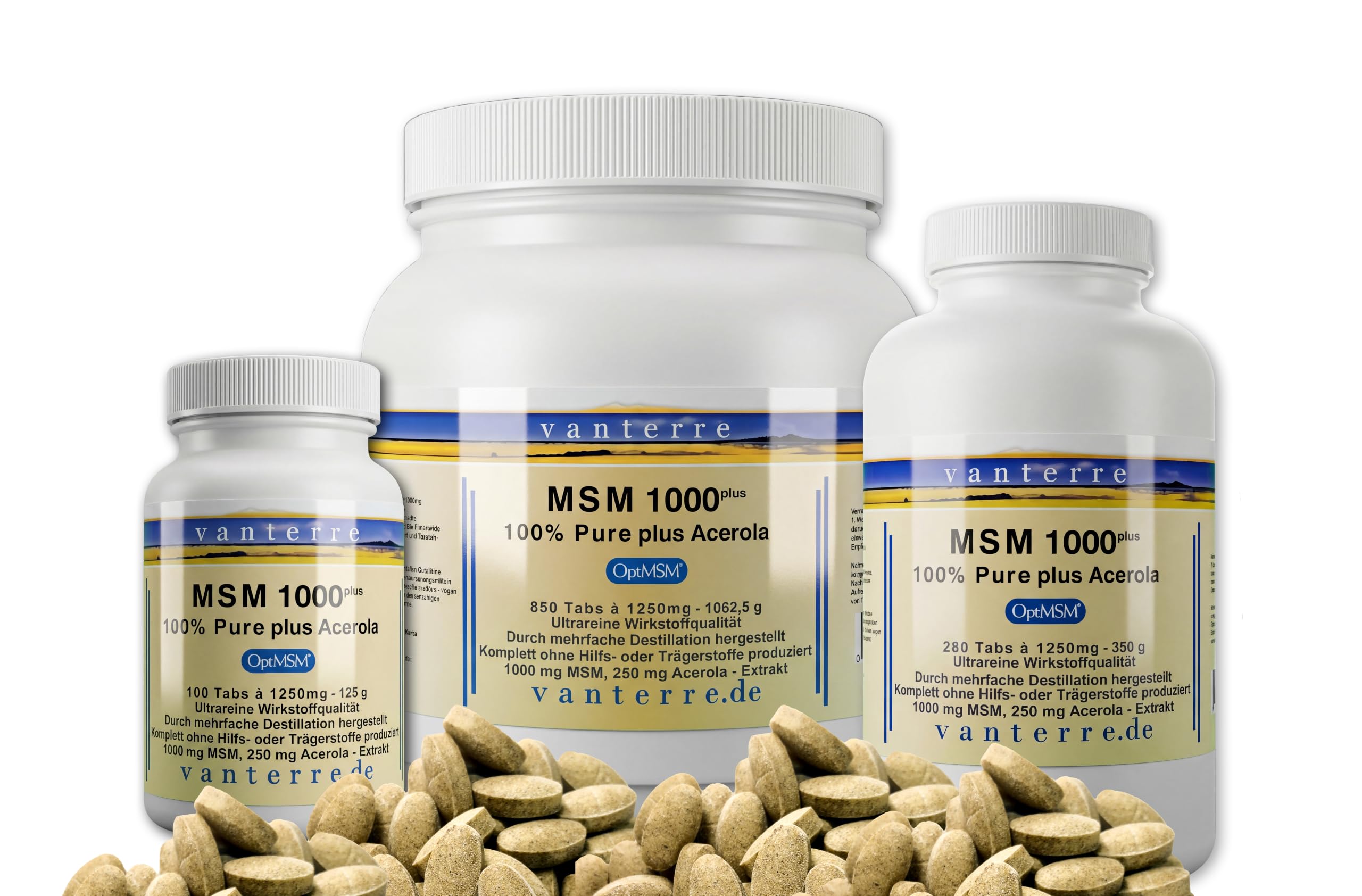 Balchem OptiMSM* El MSM más puro, seguro y cualitativamente duradero del mundo: v a n t e r r e MSM 1000 plus - 280 pestañas