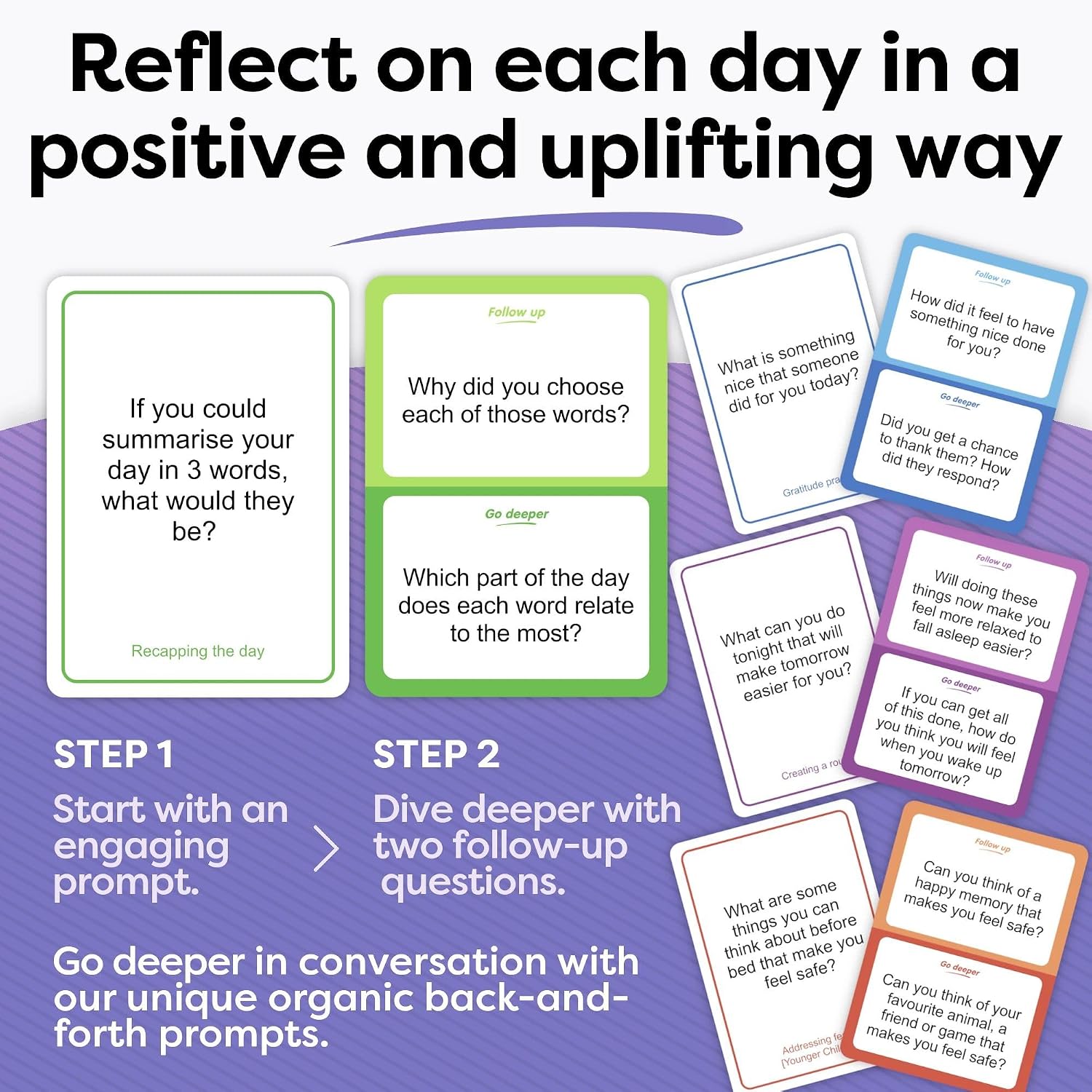 TALKING POINT CARDS 189 Engaging Prompts for Kids and Parents – Conversations to Relax, Reflect, and Connect Before Bedtime or After Busy Days – Mindfulness and Calm-Down Game for Families