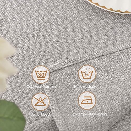 Miniatura 3 de Mantel rectangular de lino sintético, impermeable y resistente a las arrugas, mantel decorativo oblongo, para cocina, comedor, fiesta, bufé (beige,