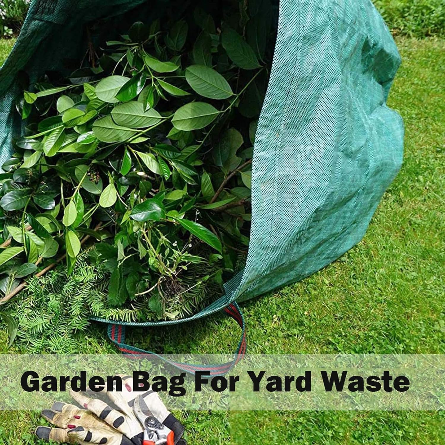 Garden Reusable Waste Bags 400L/106Gallon, Heavy Duty Garden Bag with Handles, Collapsible Container Gardening Bag for Lawn, Yard, Leaf, Grass, Rubbish, Refuse, Storage