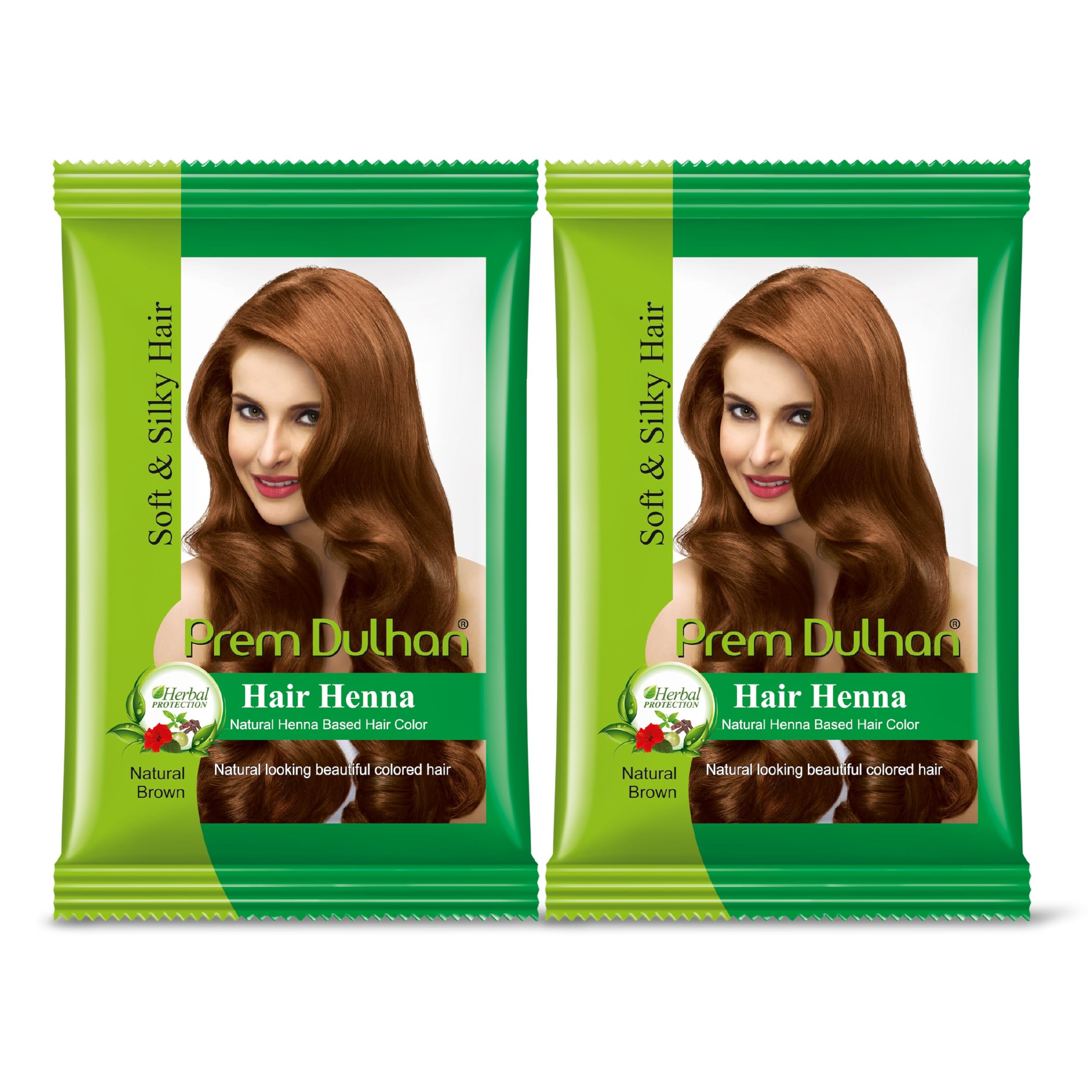 Prem Dulhan Herbal Henna Hair Colour Natural Brown Both for Men and Women (Pack of 2, 60g Each) PPD and Ammonia Free Formula - No Damage-image-28