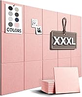 Vista 13 de Vision Board - Tablero grande de corcho para paredes de 59 x 36 pulgadas, tablero de anuncios negro, paquete de 15 azulejos de pared de fieltro