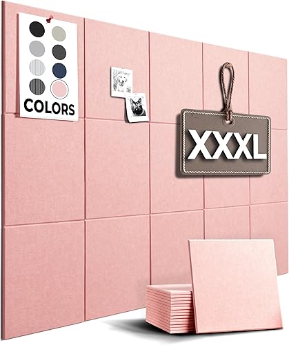 Miniatura 13 de Vision Board - Tablero grande de corcho para paredes de 59 x 36 pulgadas, tablero de anuncios negro, paquete de 15 azulejos de pared de fieltro,