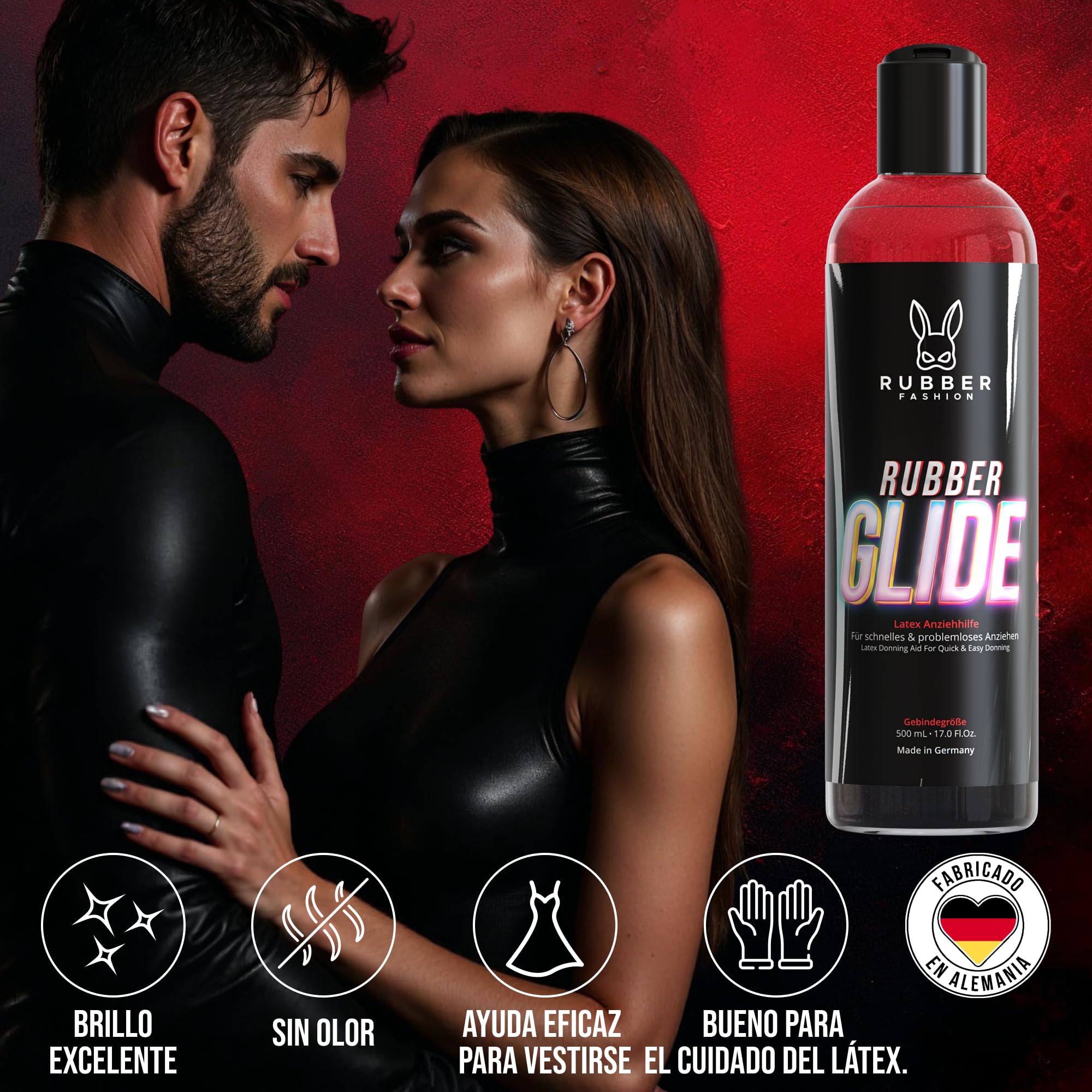 Rubberfashion RubberGlide - Aceite de silicona, cuidado de látex y látex, aceite de silicona para ropa de látex, brillo de silicona, aceite de silicona para ropa de látex, ropa de goma y fetiche