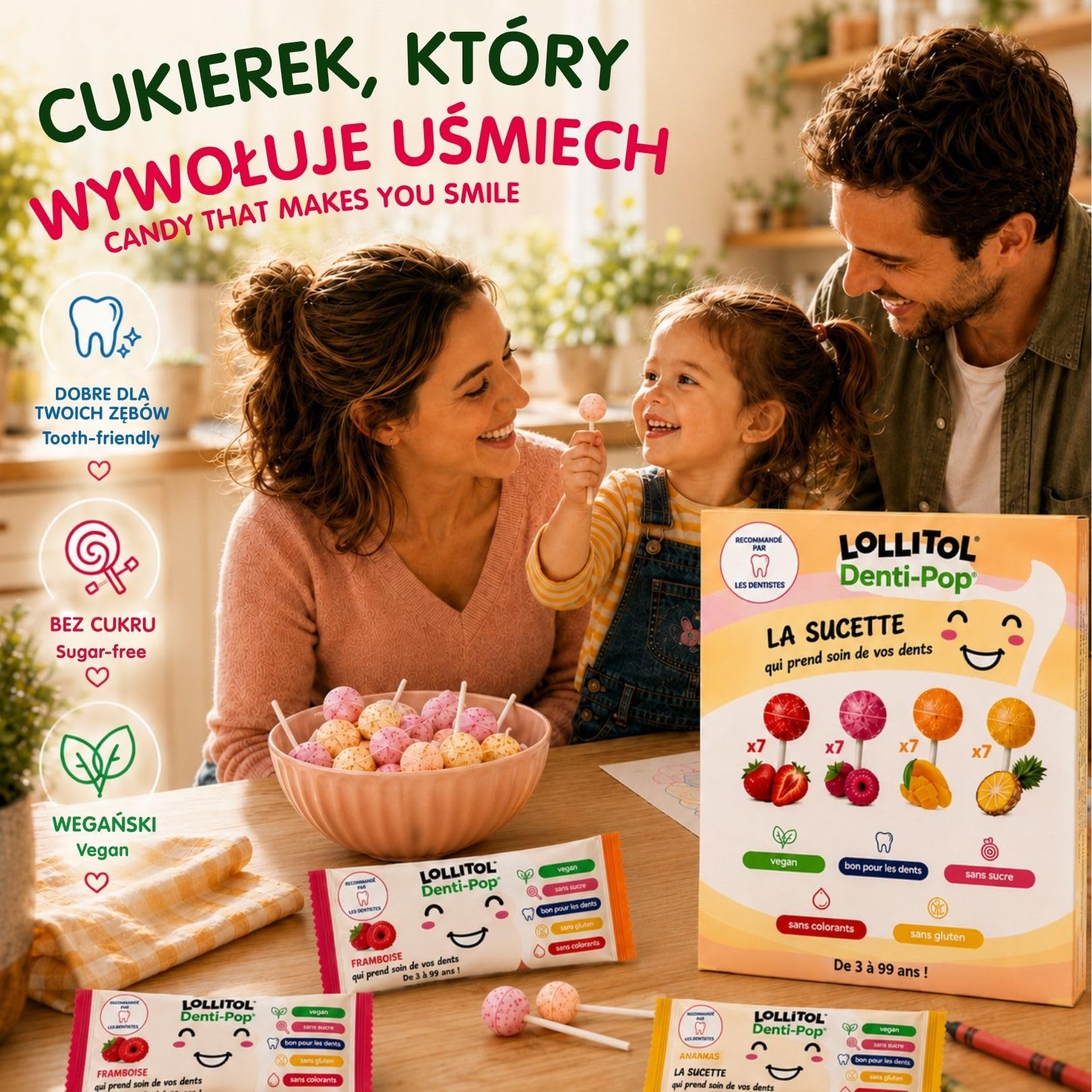 LOLLITOL Lizaki Bez Cukru 28 Sztuk – Cukierki Bez Cukru, Wegańskie Lizaki o Smakach Owocowych (Truskawka, Malina, Mango, Ananas) – Bez Aspartamu, Zestaw Degustacyjny