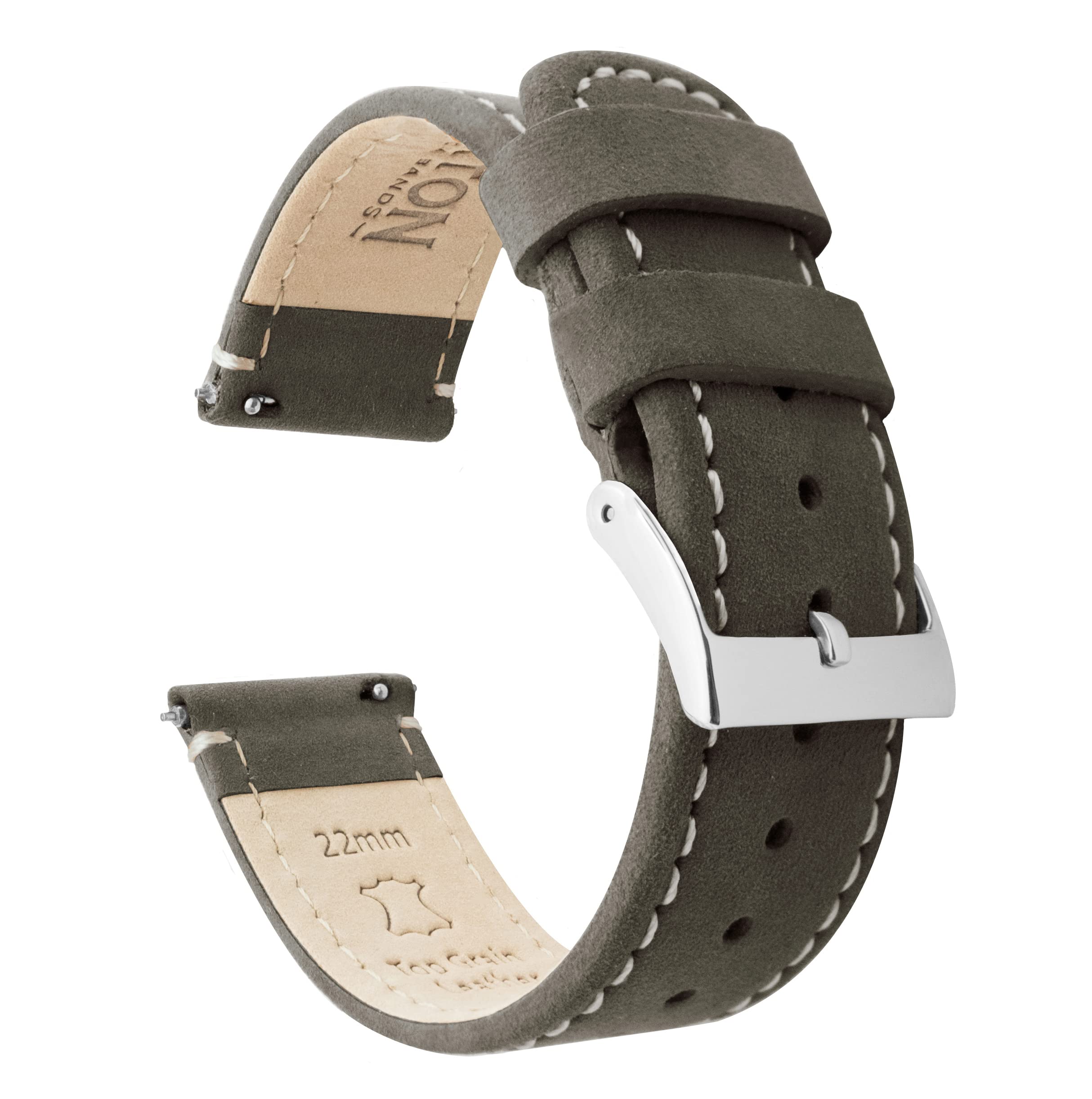 BARTON Quick Release - Top Grain Leather Watch Band Strap - Choice of Colour &amp; Width - 16mm, 18mm, 19mm, 20mm, 21mm 22mm, 23mm or 24mm