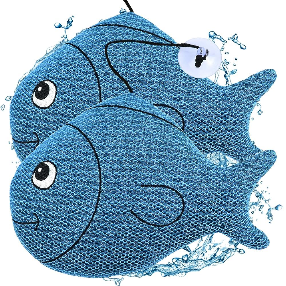 Pool Cleaner Scum Balls,2 Pack Reusable Blue Scum Fish Scum Eliminating,Hot tub scum absorber for Spas Hot Tub,Washable Oil Absorbing Floating Sponge for Swimming Pools Bathtubs