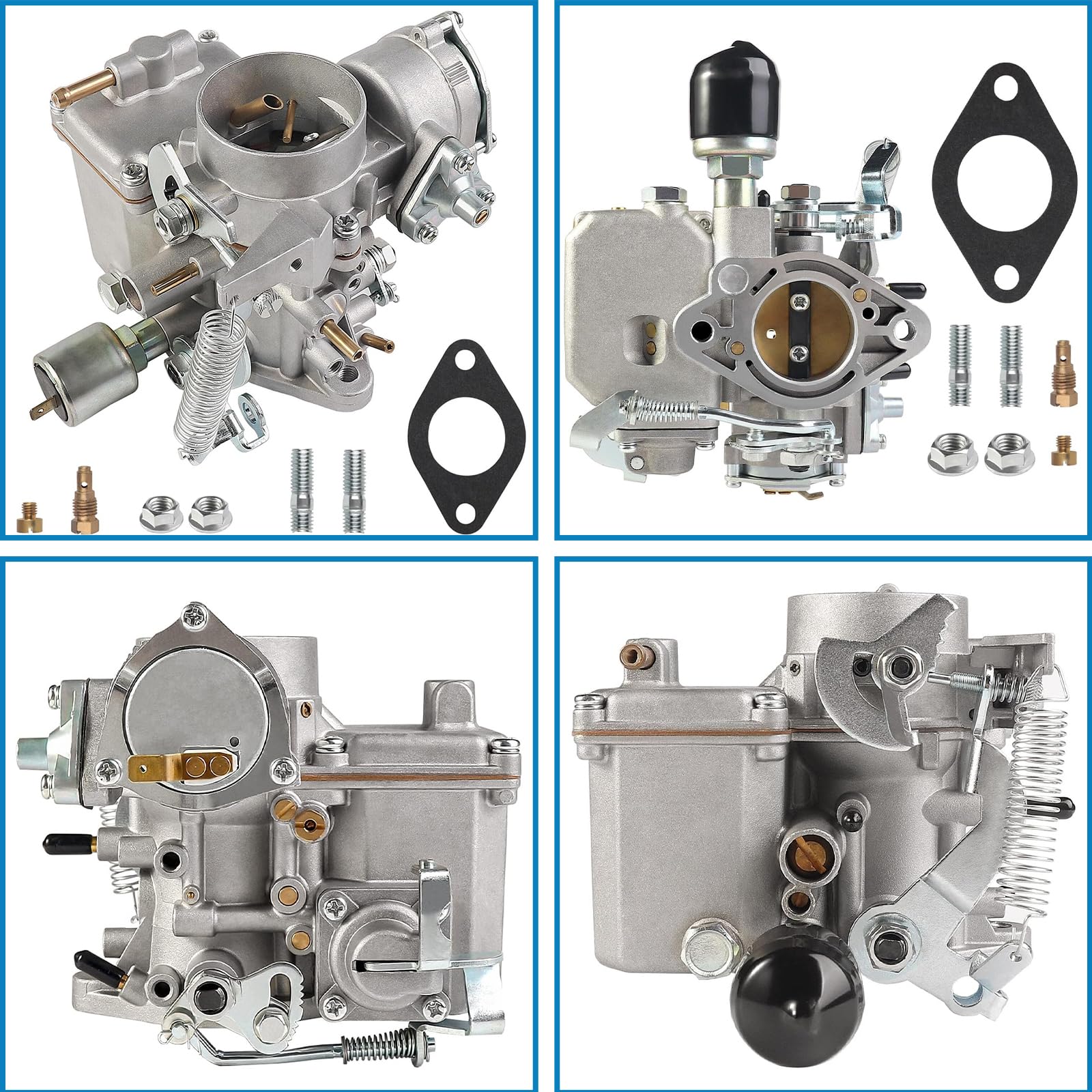 34 PICT-3 EMPI 12V Carburador con hardware compatible con VW Kaefer Cabrio Transporter T1 T2 1966 – 1979, repuesto para 113129031K 113129031N