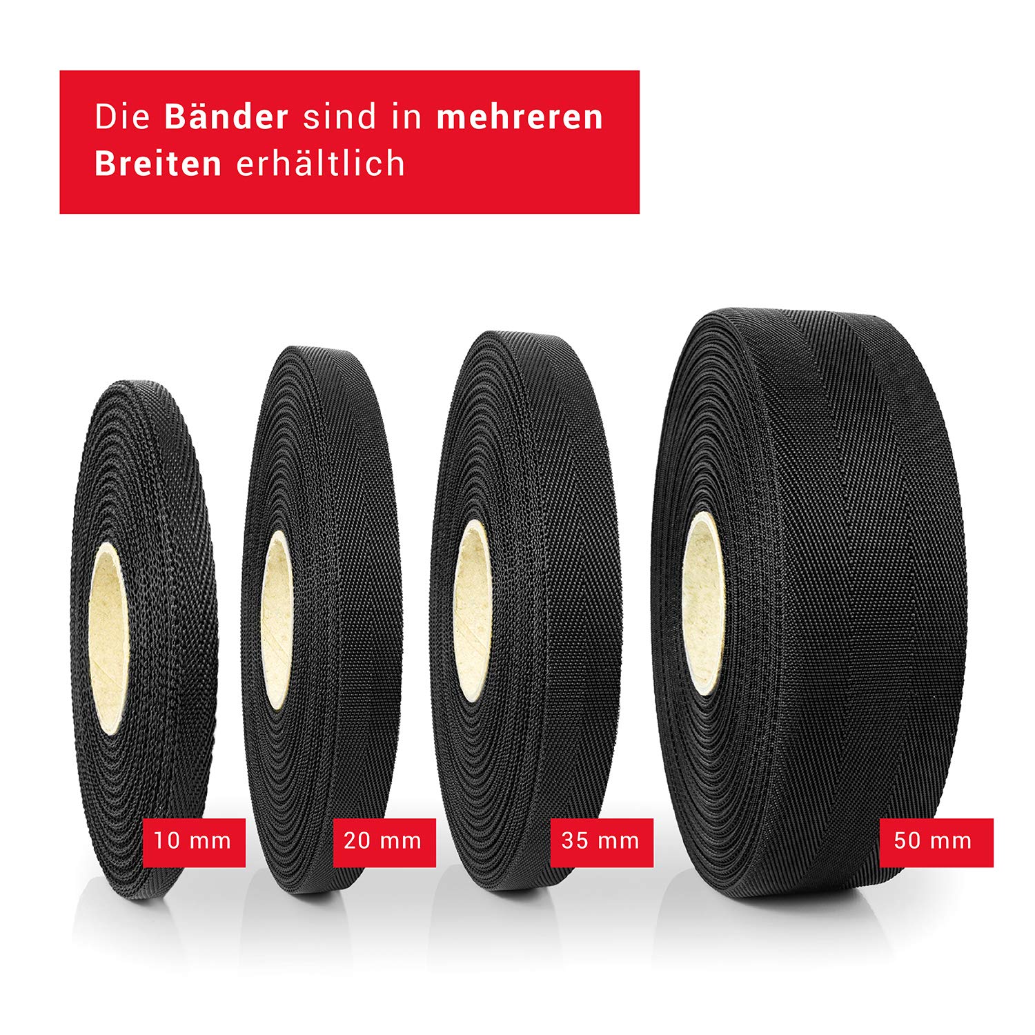 Baumanbinder 25m schwarz Breite 50 mm/Pflanzenbinder zur Baumbefestigung aus witterungsbeständigem & verrottungsfestem Polyester/Pflanzenhalter als Pflanzen- oder Baumstütze