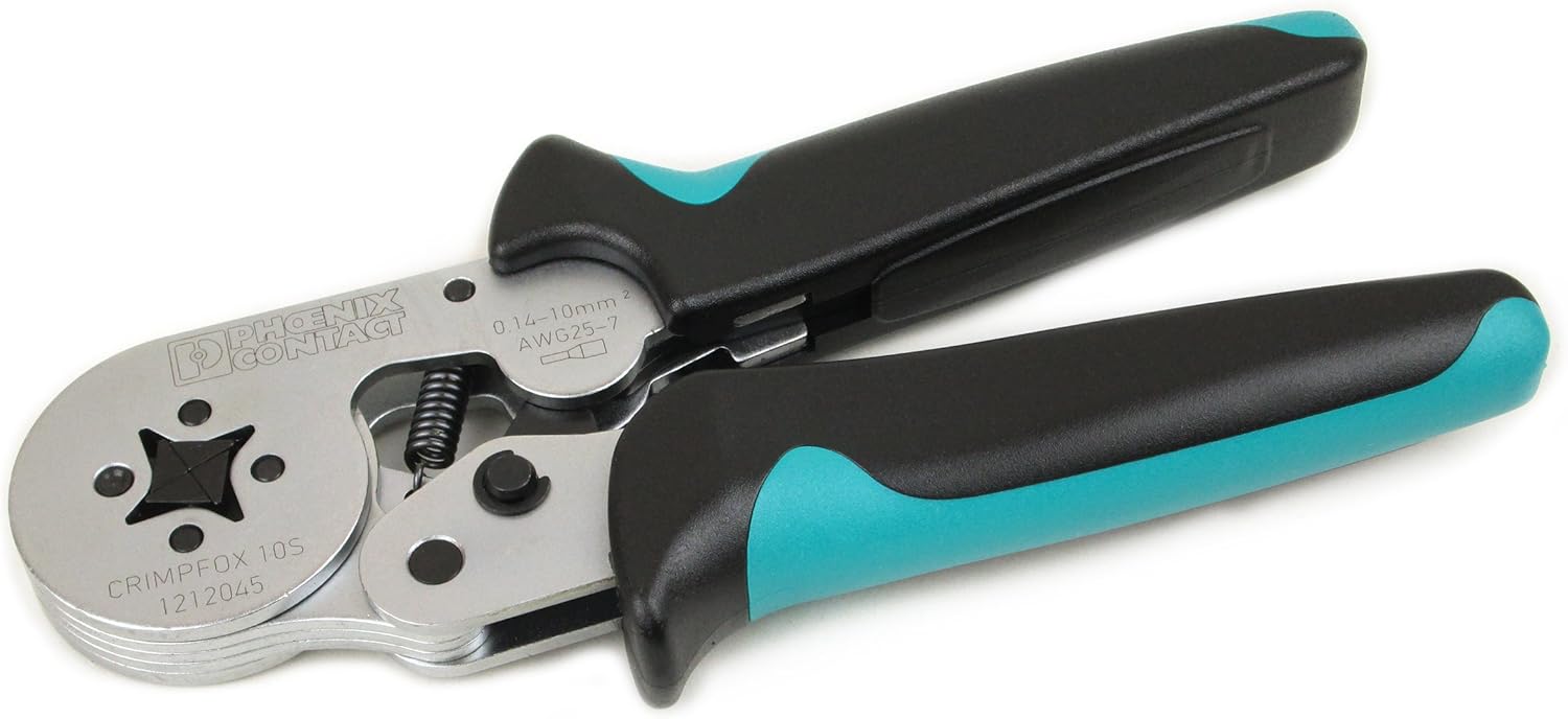 CRIMPFOX 10S, Crimping Pliers, for ferrules Without Insulating Collar According to DIN 46228 Part 1 and ferrules with Insulating Collar According to