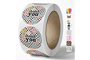 Thank You Stickers Small Business 500-count 1.5-inch Waterproof Round Roll by Package Mint