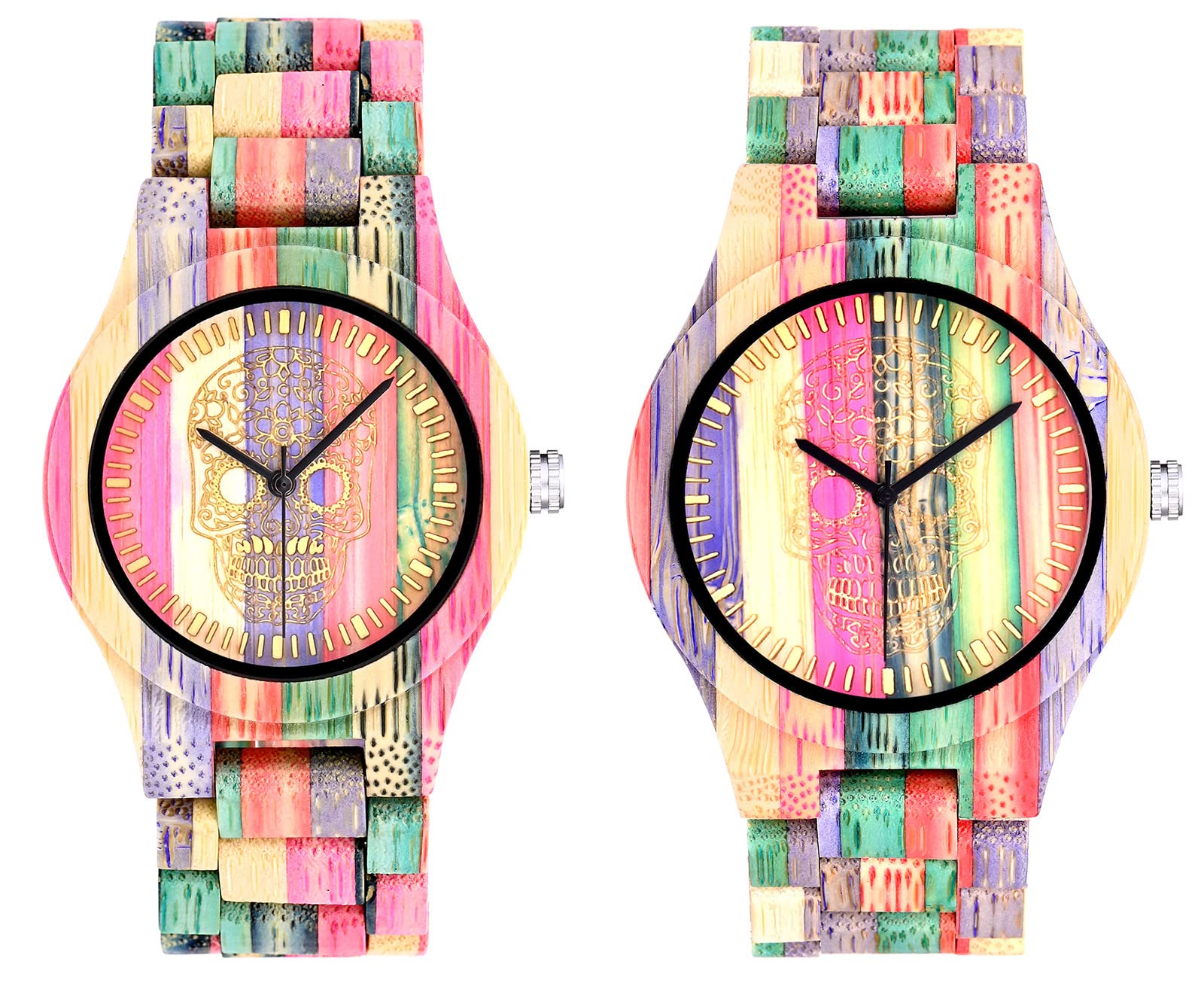 SUPBRO Reloje Mujere Reloj De Madera Natural Analógico Movimiento de Cuarzo con Correa Ajustable Artesanía Artesanal Madera Relojes