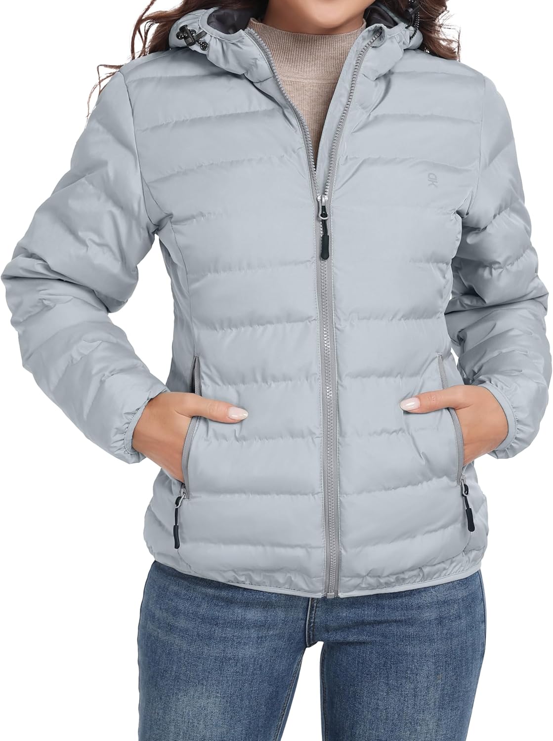 Little Donkey Andy Women's Lightweight Puffer Jacket Hooded Windproof Winter Coat - Image 3