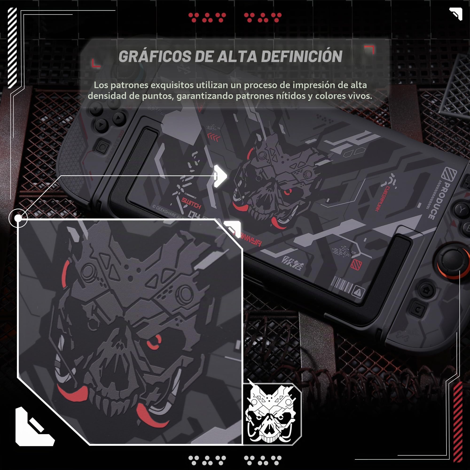 GeekShare Carcasa protectora compatible con Switch 2, funda acoplable compatible con Switch 2, diseño antiarañazos y de absorción de golpes, Cyborg Mech
