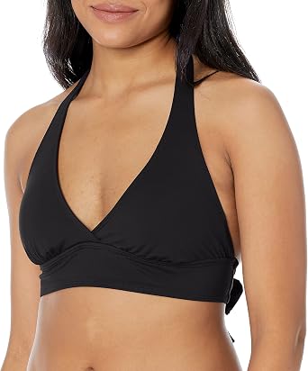 Anne Cole Womens Solid Banded Halter Bikini Swim Top