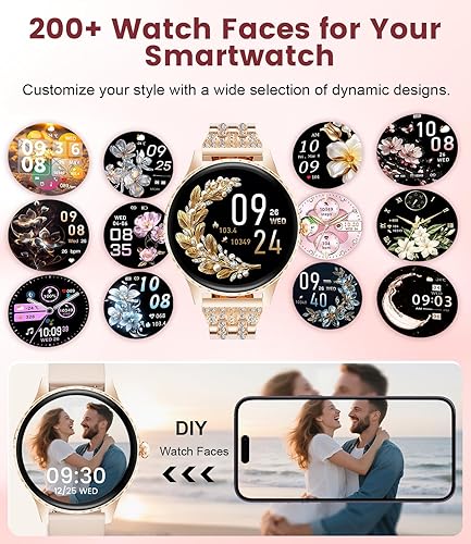 Miniatura 3 de Relojes inteligentes para mujer con pantalla AMOLED de 1.32 pulgadas, llamadas Bluetooth, 121 modos deportivos, monitor de frecuencia cardíaca y