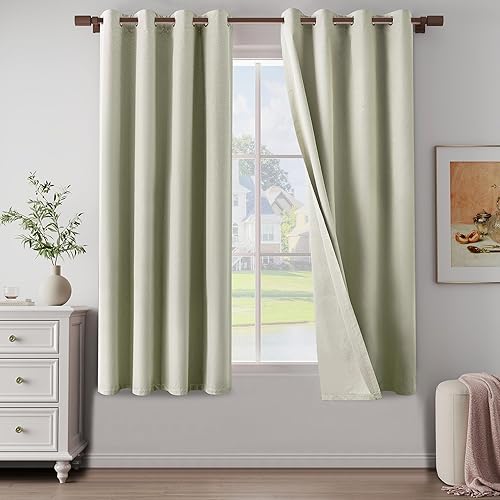 Miniatura 25 de Cortinas texturizadas de lino 100% opacas de 84 pulgadas de largo, juego de 2 paneles para sala de estar, dormitorio, cortinas opacas con ojales en