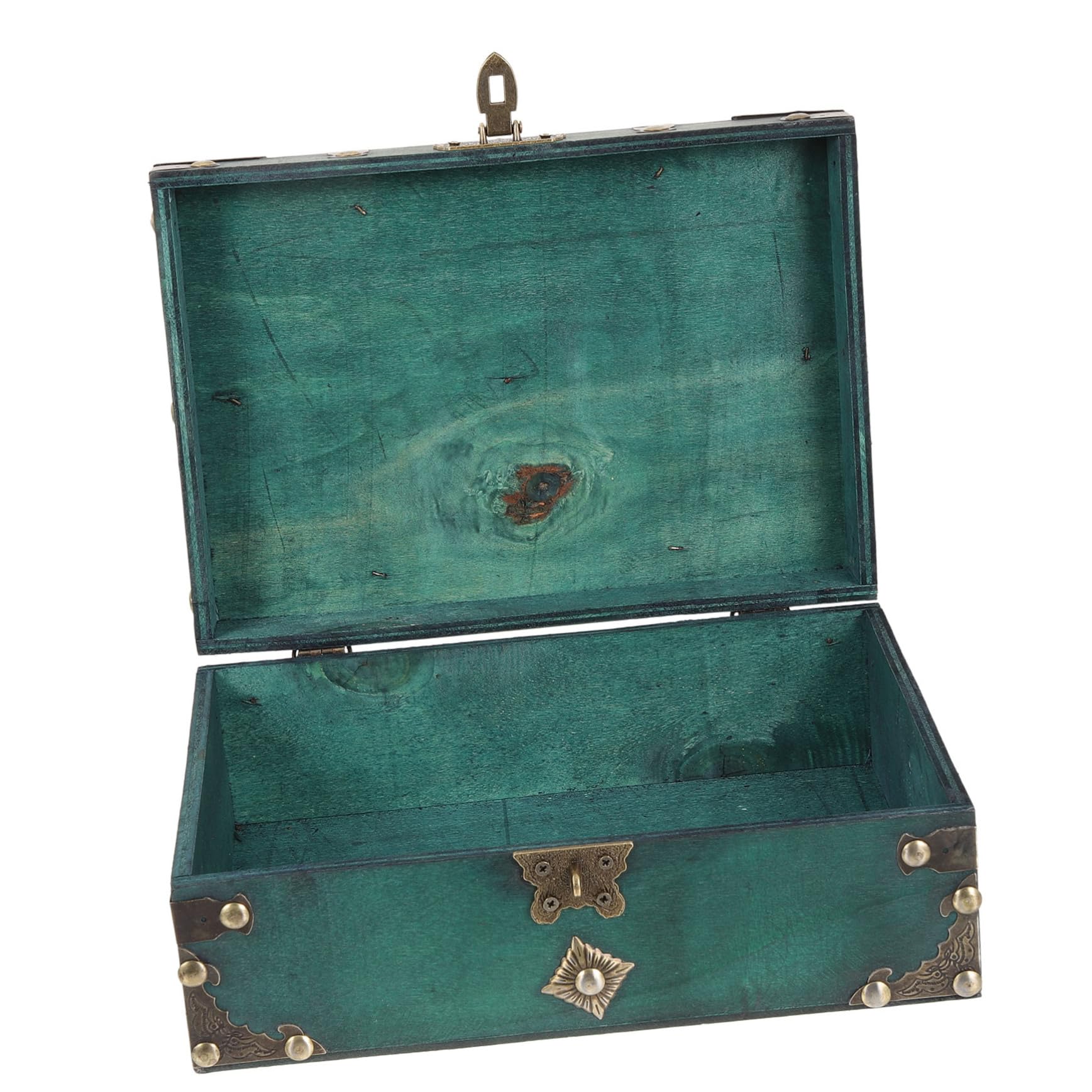 Boîte à bijoux vintage bois avec couvercle organisateur