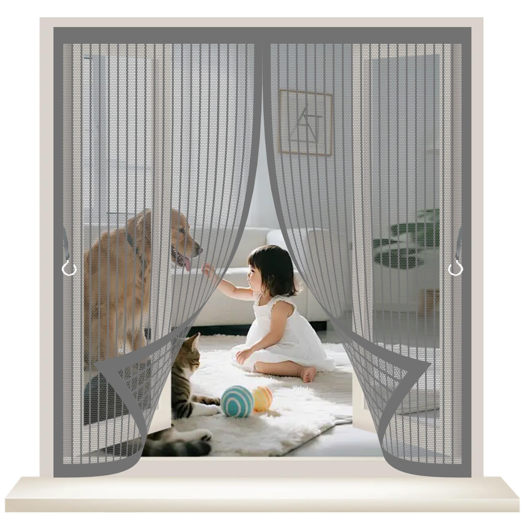 Moustiquaire fenetre 122 x 113 cm adaptable a tous types de fenetres