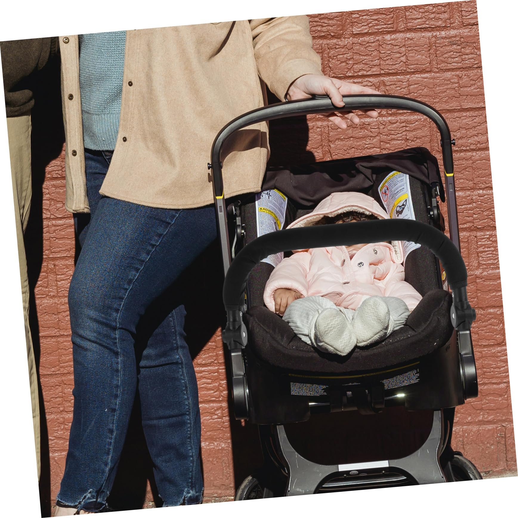 Uonlytech Maniglia di Estensione per Passeggino Nero in Plastica e Spugna, Flessibile e Sicura, Adatta a Vari Tipi di Passeggini per Ragazzo Ragazza Stili multipli