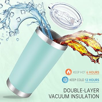 20 oz Tumblers Stainless Steel Tumbler with Lid, 1 Pack
