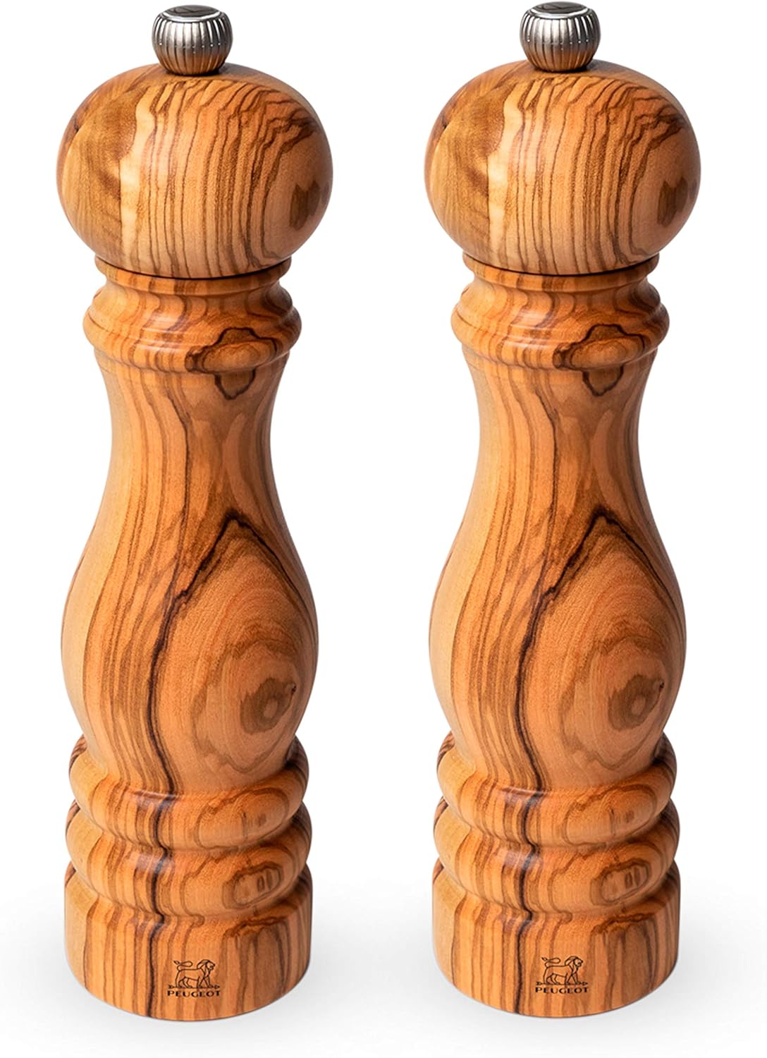 Peugeot Paris Olive Wood Pepper and Salt Mill Set, 8.75-Inches
