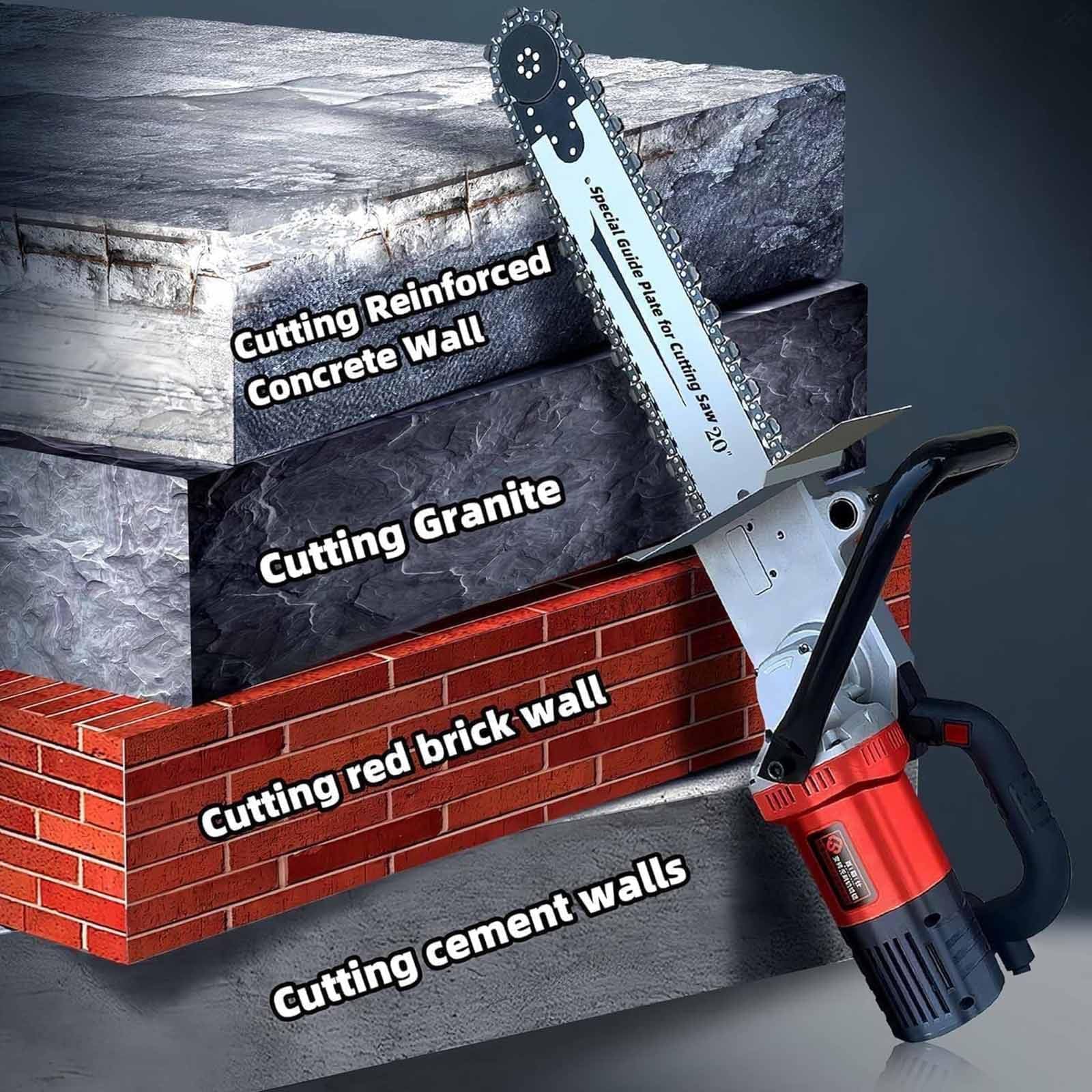 Sierra Eléctrica para Hormigón 7800W/8800W máquina de corte de piedra,Profundidad de Corte 350mm/480mm,Máquina Ranuradora de Pared con Tubería de Agua Bomba Agua Hoja,8800W