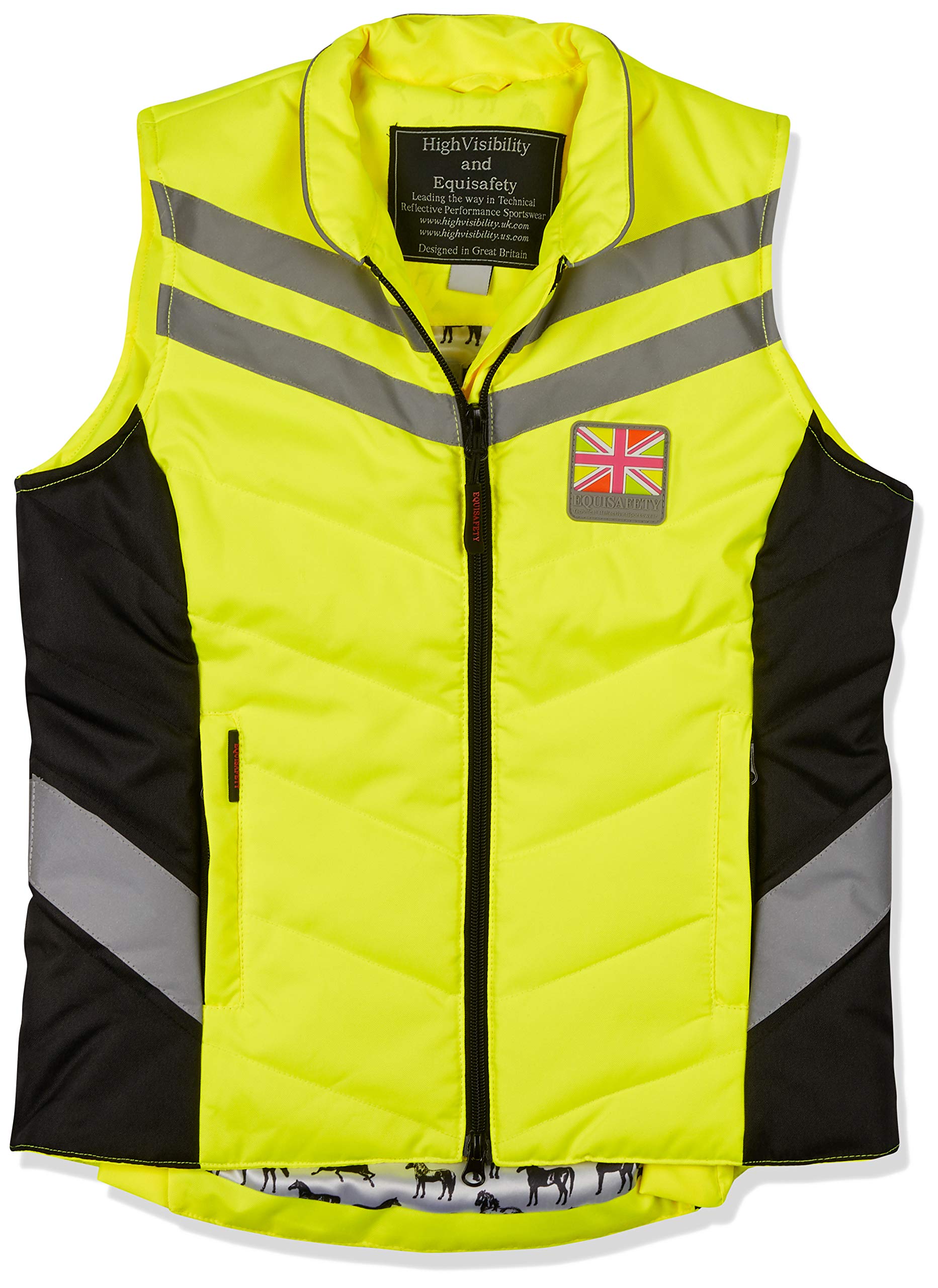 EquisafetyQuilted Kids Reflective Waistcoat One Size Yellow