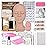LASHVIEW Lash Kit for Beginners 338pcs Lash Extension Kit Professional Mannequin Head With 7 Pairs Replaced Eyelids Silicone Training Set Include Mini Fan Dryer Makeup Natural Skin Color