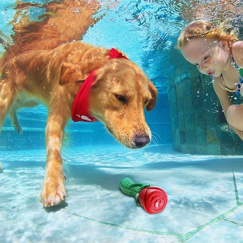 Miniatura 7 de 2 juguetes masticables para perros, juguetes de rosas y bandana para el día de San Valentín, juguetes duraderos para masticar rosas y besos para