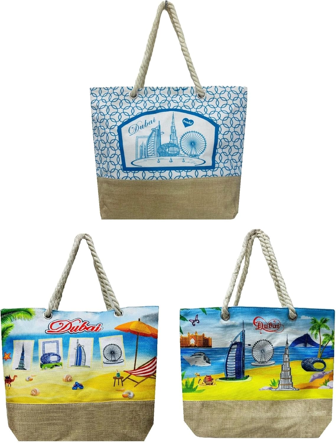 Women Fashion Shoulder Tote Bags | Multipurpose Shopping Outdoor Training Traveling | Dubai Souvenir Handbag for Beach Party Return Gift