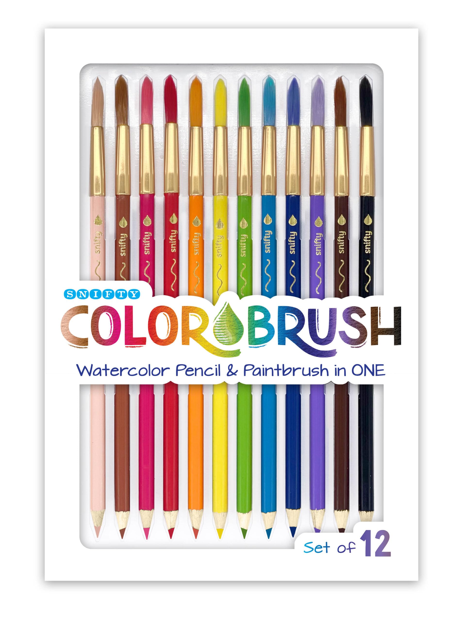 SNIFTY Colorbrush Watercolor Pencil and Paintbrush in One, Set of 12, Children, School