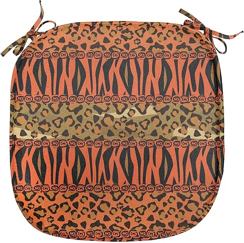 Miniatura 9 de Ambesonne Juego de 6 cojines de asiento para silla, diseño de flores onduladas florecientes como arte de inspiración marroquí, acolchado de asiento