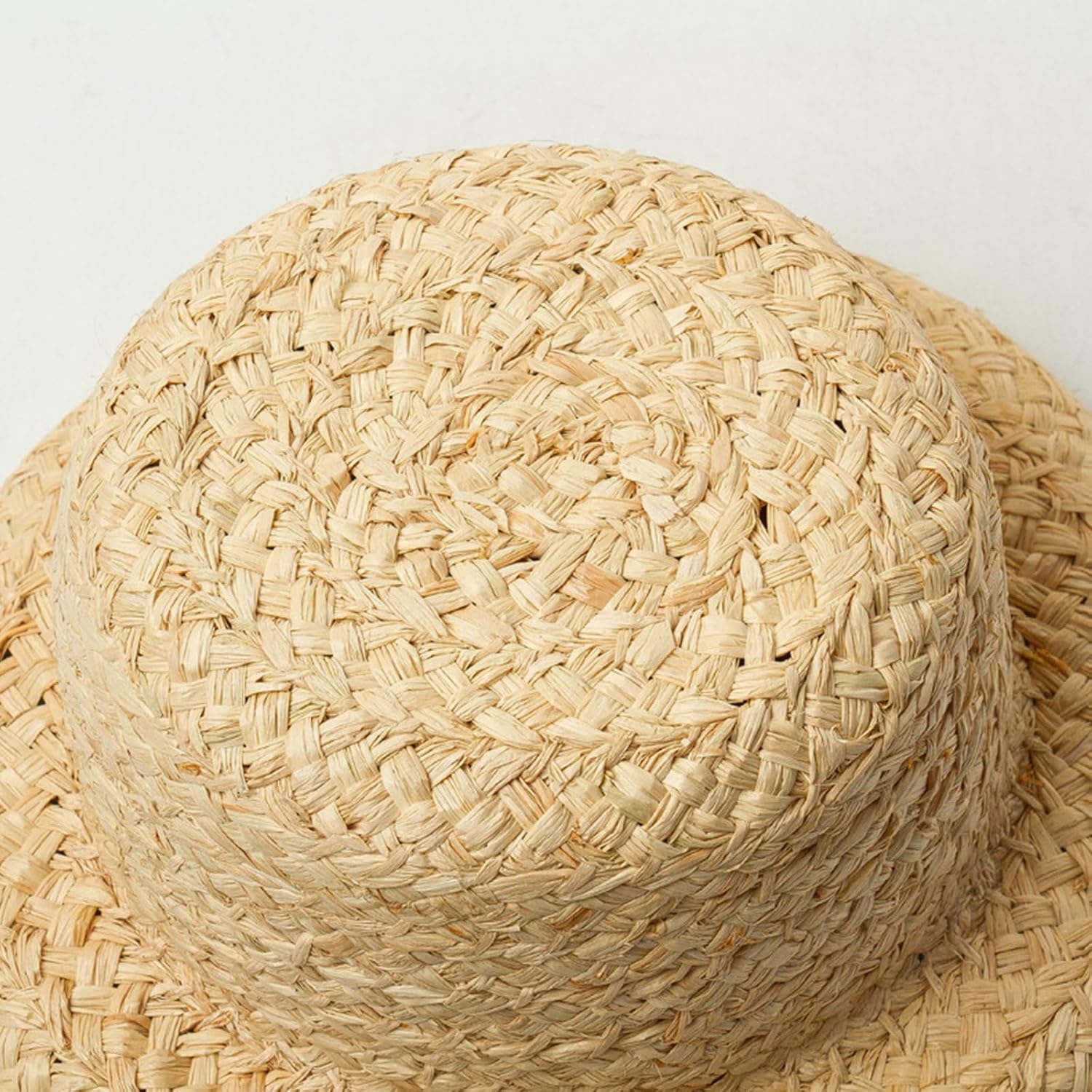 Straw Hat for Girls Sun Protective Flat Top with Lace-up Strap Breathable Wide Brim Sun Cap Toddler Girl Panama Straw H