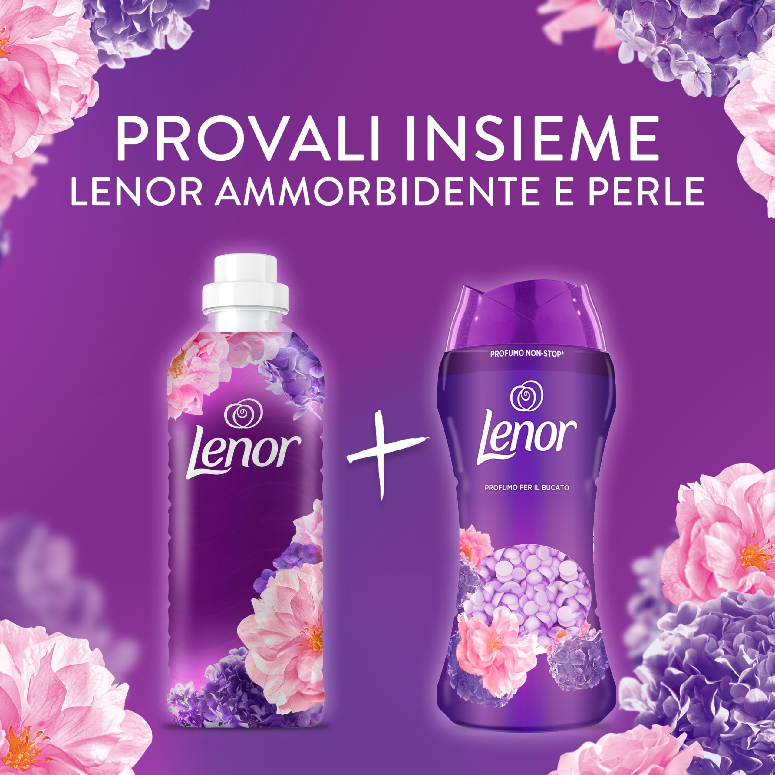Lenor Ammorbidente Lavatrice Concentrato 440 Lavaggi (8X55), Ametista Rosa E Note Di Muschio, Freschezza Che Dura 3 Volte Più A Lungo Con Tecnologia Olii Profumati