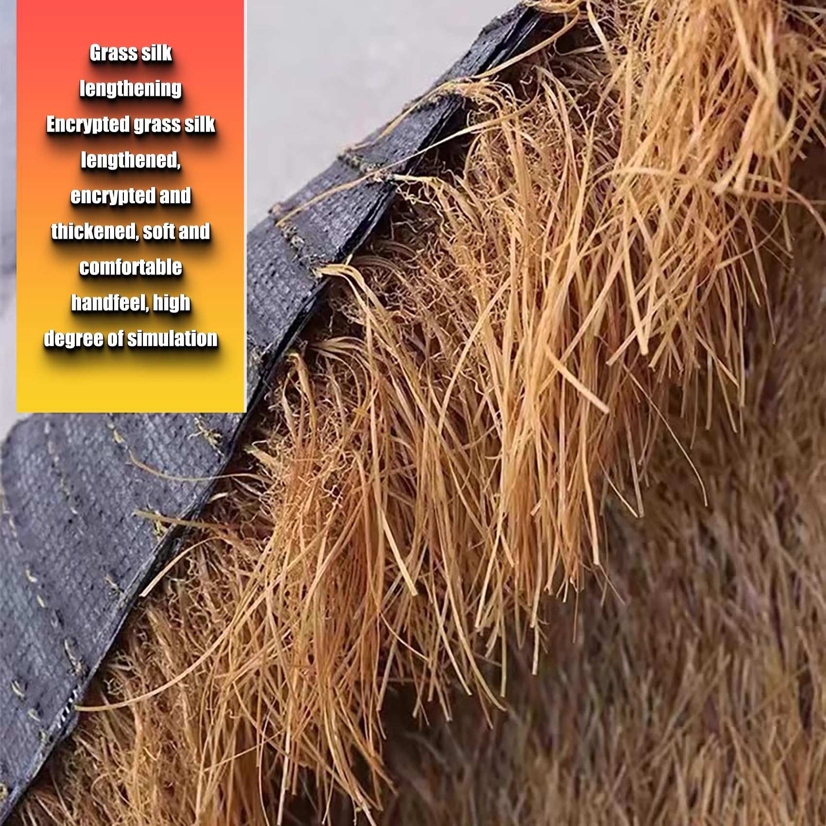 Tappeto di Paglia Artificiale Realistico - Resistente ai UV & Antifiamma - Materiale PE/PP Resistente per Tetti, Recinzioni, Eventi - Impermeabile e Facile da Installare(Size:100cm*20m(39.4in*65.6ft))