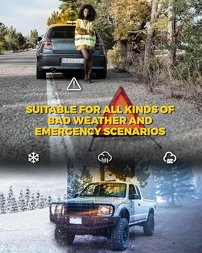 Miniatura 6 de Xprite 2 luces estroboscópicas de 12 pulgadas, luz estroboscópica de emergencia de alto brillo de 72 LED con montaje magnético para vehículos de