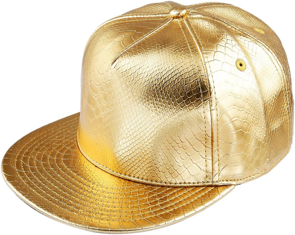 SamtreeUnisex Snapback Hats,Adjustable Hip Hop Flat Brim Baseball Cap (01-Gold)