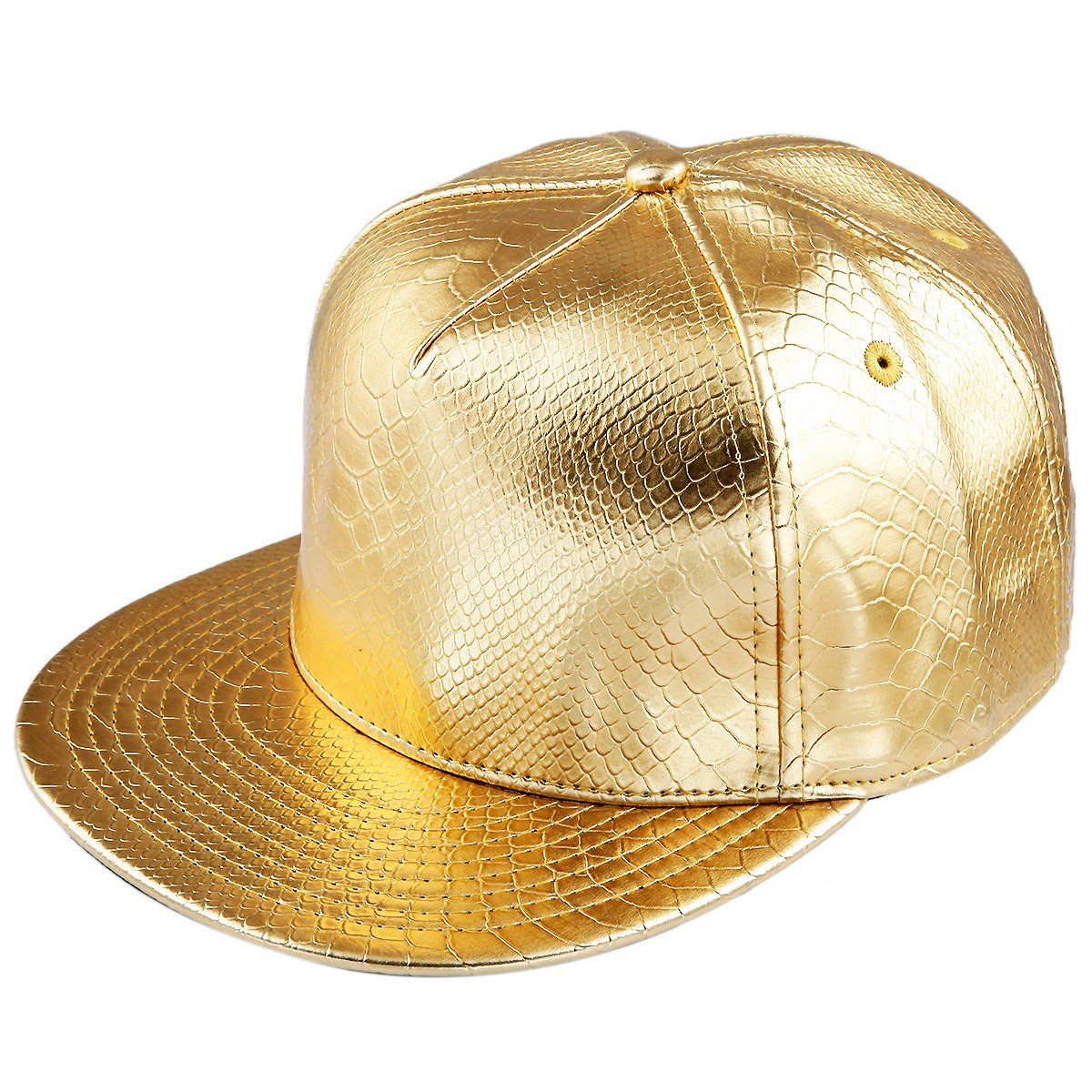 SamtreeUnisex Snapback Hats,Adjustable Hip Hop Flat Brim Baseball Cap (01-Gold)