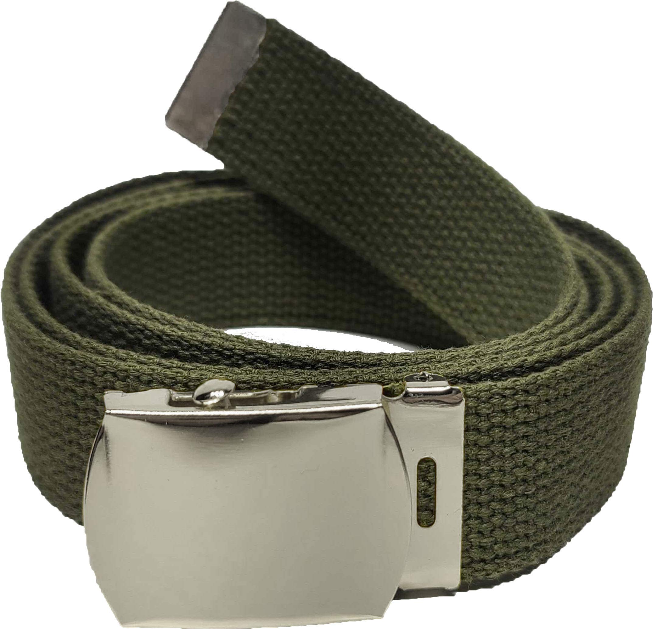 ARMYU Army Web Belt 100% Cotton Canvas Military Color Webbed Belts with Slider Buckle 54" Long