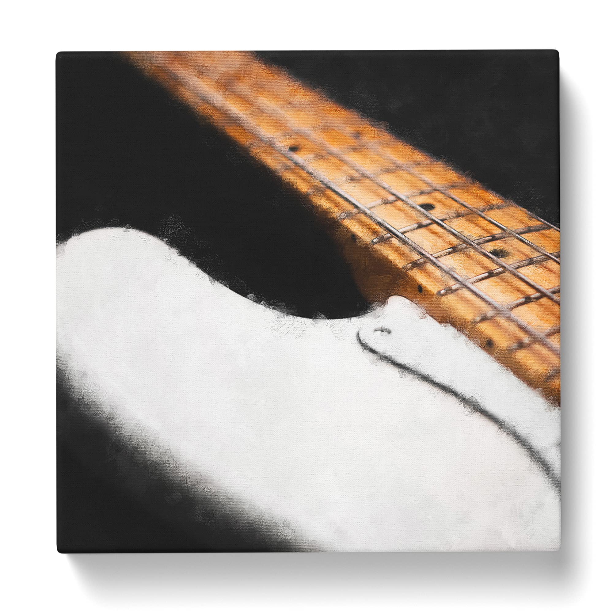 Strings of a White Bass Guitar Canvas Print, Mixed, 35L x 35W cm - Image 3