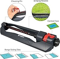 Vista 3 de Eden 94105 Aspersor Esencial Oscilante para Césped y Jardín con Control de Ancho y Flujo