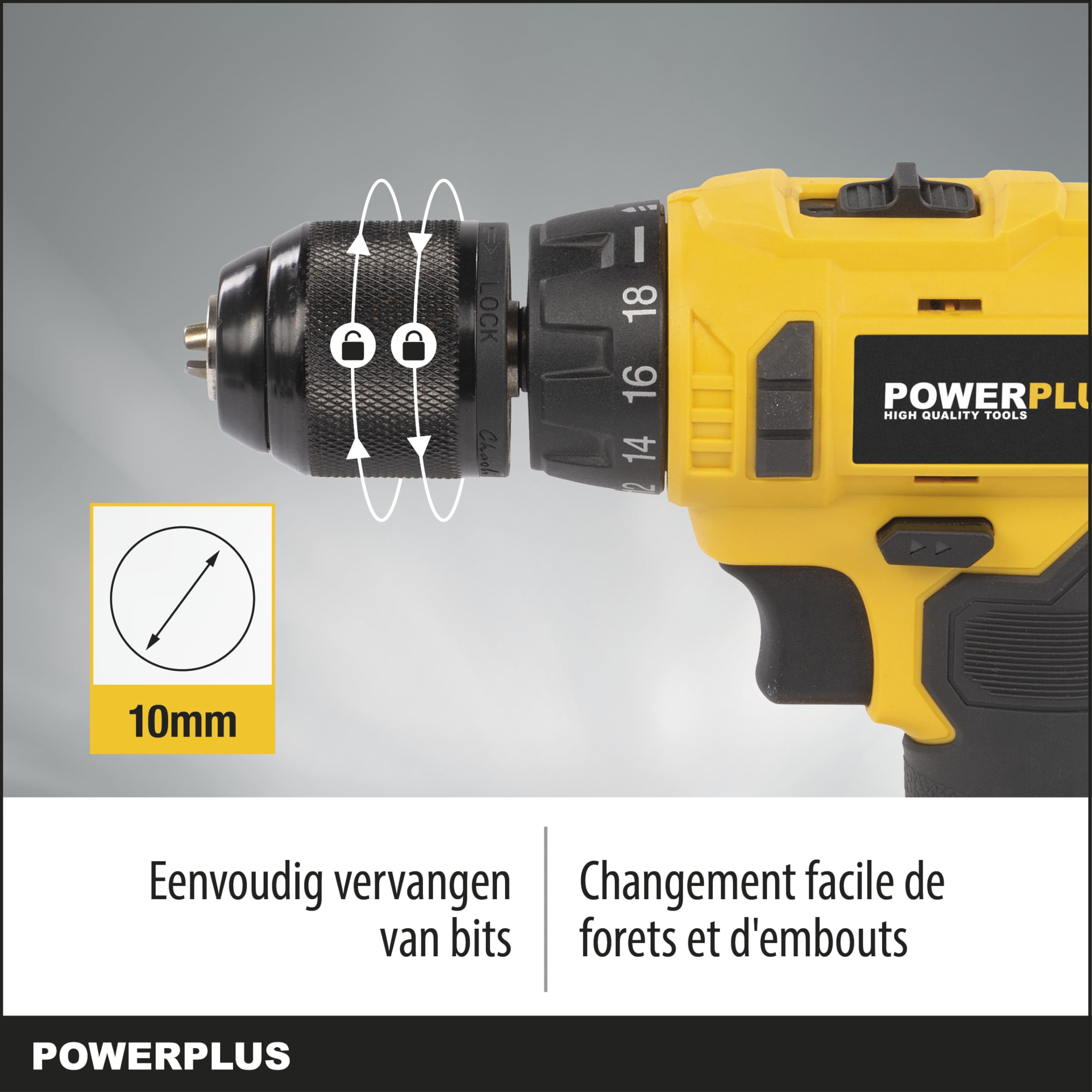 Powerplus POWX00435 POWX00435-Taladro/Atornillador 20v Li-ion 2 Bat
