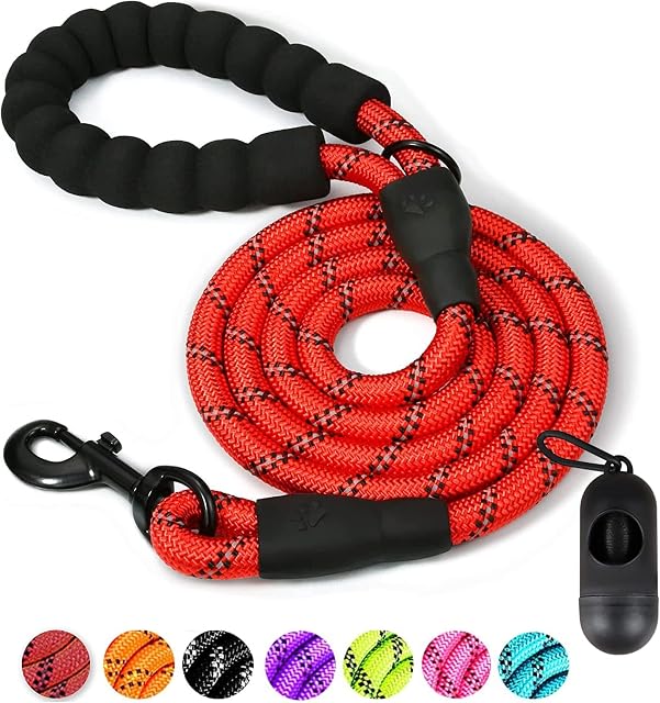 HOMEYYZ 5FT Strong Dog Lead - Dog Leashes with Comfortable Padded Handle and Highly Reflective Threads for Small, Medium and Large Dogs
