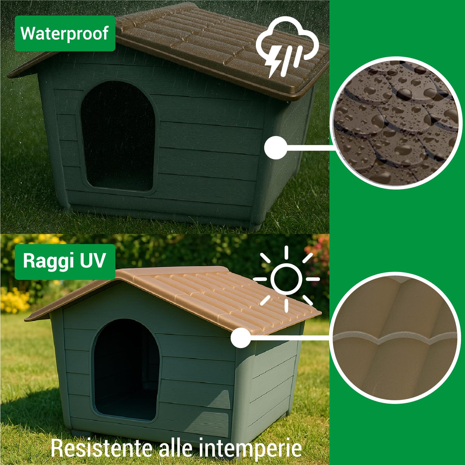 Crisalide – Cuccia per Cani Grande | Robusta, Impermeabile e Resistente ai Raggi UV | Facile da Montare e Pulire | Ideale per Esterni e Interni, 3 dimensioni (XL)