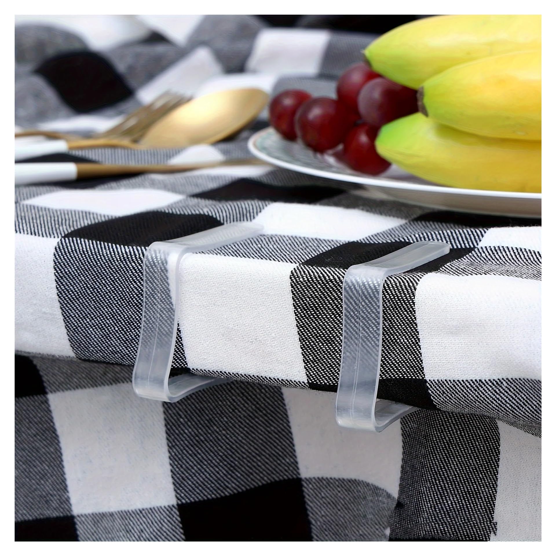Tischdeckenklammern Clear Tablecloth Clips Picnic Cloth Plastic Clip Windproof Table Cover Holder Clamps for Home Kitchen Restaurant Accessory